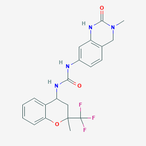 1-(3-Methyl-2-oxo-1,4-dihydroquinazolin-7-yl)-3-[2-methyl-2-(trifluoromethyl)-3,4-dihydrochromen-4-yl]urea