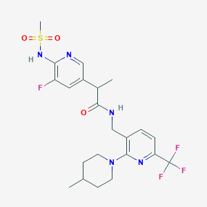 2-(5-fluoro-6-(methylsulfonamido)pyridin-3-yl)-N-((2-(4-methylpiperidin-1-yl)-6-(trifluoromethyl)pyridin-3-yl)methyl)propanamide