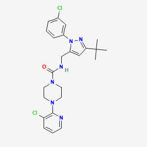 N-[[5-tert-butyl-2-(3-chlorophenyl)pyrazol-3-yl]methyl]-4-(3-chloropyridin-2-yl)piperazine-1-carboxamide