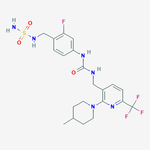 1-[3-Fluoro-4-[(sulfamoylamino)methyl]phenyl]-3-[[2-(4-methylpiperidin-1-yl)-6-(trifluoromethyl)pyridin-3-yl]methyl]urea