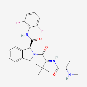 (1S)-N-(2,6-difluorophenyl)-2-[(2S)-3,3-dimethyl-2-[[(2S)-2-(methylamino)propanoyl]amino]butanoyl]-1,3-dihydroisoindole-1-carboxamide