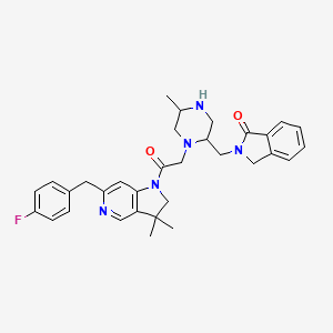 2-[[1-[2-[6-[(4-fluorophenyl)methyl]-3,3-dimethyl-2H-pyrrolo[3,2-c]pyridin-1-yl]-2-oxoethyl]-5-methylpiperazin-2-yl]methyl]-3H-isoindol-1-one