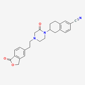 6-{2-Oxo-4-[2-(1-oxo-1,3-dihydro-2-benzofuran-5-yl)ethyl]piperazin-1-yl}-5,6,7,8-tetrahydronaphthalene-2-carbonitrile