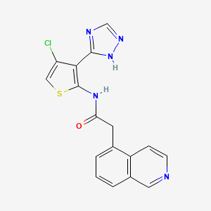 N-[4-Chloro-3-(1H-1,2,4-triazol-5-yl)thiophen-2-yl]-2-(isoquinolin-5-yl)acetamide