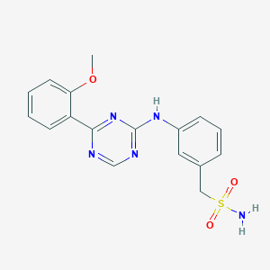 molecular formula C17H17N5O3S B10834700 3-[(4-(2-Methoxyphenyl)-1,3,5-triazin-2-yl)amino]benzenemethanesulfonamide 