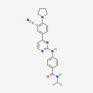 4-[[4-(3-cyano-4-pyrrolidin-1-ylphenyl)pyrimidin-2-yl]amino]-N-propan-2-ylbenzamide