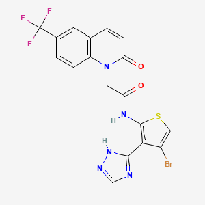 n-(4-Bromo-3-(1h-1,2,4-triazol-5-yl)thiophen-2-yl)-2-(2-oxo-6-(trifluoromethyl)quinolin-1(2h)-yl)acetamide