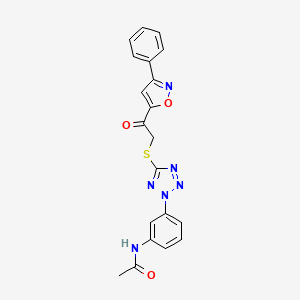 N-[3-[5-[2-oxo-2-(3-phenyl-1,2-oxazol-5-yl)ethyl]sulfanyltetrazol-2-yl]phenyl]acetamide