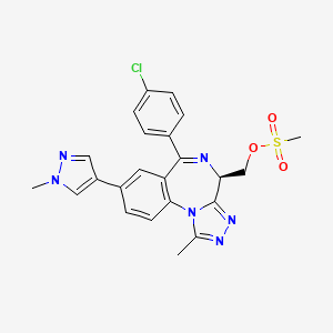 Preparation of (R)-(6-(4-chlorophenyl)-1-methyl-8-(1-methyl-1H-pyrazol-4-yl)-4H-benzo[f][1,2,4]triazolo[4,3-a][1,4]diazepin-4-yl)methyl methanesulfonate