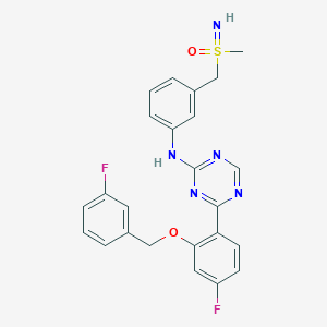 (rac)-4-{4-Fluoro-2-[(3-fluorobenzyl)oxy]phenyl}-N-{3-[(S-methylsulfonimidoyl)methyl]phenyl}-1,3,5-triazin-2-amine