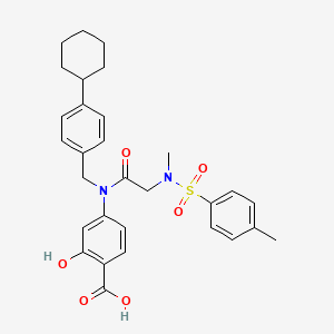 4-[(4-Cyclohexylphenyl)methyl-[2-[methyl-(4-methylphenyl)sulfonylamino]acetyl]amino]-2-hydroxybenzoic acid