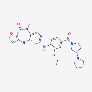 13-[2-Ethoxy-4-(3-pyrrolidin-1-ylpyrrolidine-1-carbonyl)anilino]-2,9-dimethyl-6-oxa-2,9,12-triazatricyclo[8.4.0.03,7]tetradeca-1(14),3(7),4,10,12-pentaen-8-one