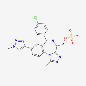 [6-(4-chlorophenyl)-1-methyl-8-(1-methylpyrazol-4-yl)-4H-[1,2,4]triazolo[4,3-a][1,4]benzodiazepin-4-yl]methyl methanesulfonate