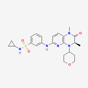 N-cyclopropyl-3-[[(3R)-1,3-dimethyl-4-(oxan-4-yl)-2-oxo-3H-pyrido[2,3-b]pyrazin-6-yl]amino]benzenesulfonamide