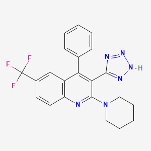 molecular formula C22H19F3N6 B10834805 4-Phenyl-2-(piperidin-1-yl)-3-(1H-tetrazol-5-yl)-6-(trifluoromethyl)quinoline 