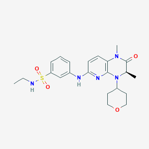 3-[[(3R)-1,3-dimethyl-4-(oxan-4-yl)-2-oxo-3H-pyrido[2,3-b]pyrazin-6-yl]amino]-N-ethylbenzenesulfonamide