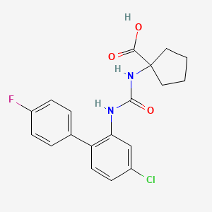 1-[[5-Chloro-2-(4-fluorophenyl)phenyl]carbamoylamino]cyclopentane-1-carboxylic acid