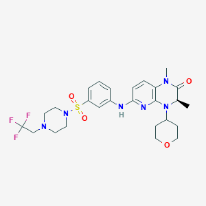 (3R)-1,3-dimethyl-4-(oxan-4-yl)-6-[3-[4-(2,2,2-trifluoroethyl)piperazin-1-yl]sulfonylanilino]-3H-pyrido[2,3-b]pyrazin-2-one