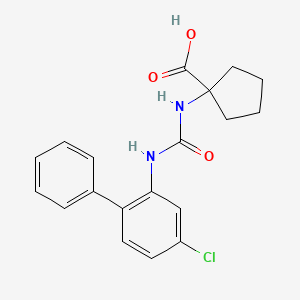 1-[(5-Chloro-2-phenylphenyl)carbamoylamino]cyclopentane-1-carboxylic acid