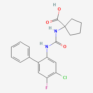 1-[(5-Chloro-4-fluoro-2-phenylphenyl)carbamoylamino]cyclopentane-1-carboxylic acid