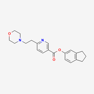 2,3-dihydro-1H-inden-5-yl 6-(2-morpholin-4-ylethyl)pyridine-3-carboxylate