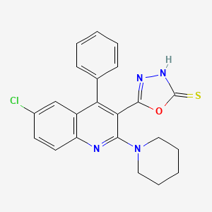 5-(6-Chloro-4-phenyl-2-piperidin-1-yl-quinolin-3-yl)-3H-[1,3,4]oxadiazole-2-thione