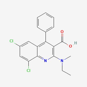 molecular formula C19H16Cl2N2O2 B10834868 6,8-Dichloro-2-(ethyl-methyl-amino)-4-phenyl-quinoline-3-carboxylic acid 