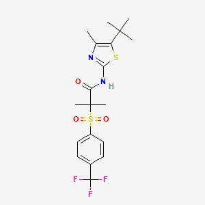 N-(5-tert-butyl-4-methyl-1,3-thiazol-2-yl)-2-methyl-2-[4-(trifluoromethyl)phenyl]sulfonylpropanamide