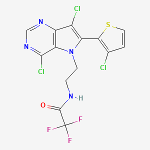 N-[2-[4,7-dichloro-6-(3-chlorothiophen-2-yl)pyrrolo[3,2-d]pyrimidin-5-yl]ethyl]-2,2,2-trifluoroacetamide