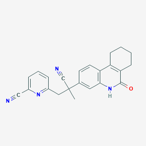 6-[2-cyano-2-(6-oxo-7,8,9,10-tetrahydro-5H-phenanthridin-3-yl)propyl]pyridine-2-carbonitrile