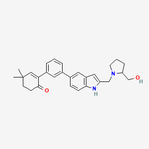 2-[3-[2-[[2-(hydroxymethyl)pyrrolidin-1-yl]methyl]-1H-indol-5-yl]phenyl]-4,4-dimethylcyclohex-2-en-1-one