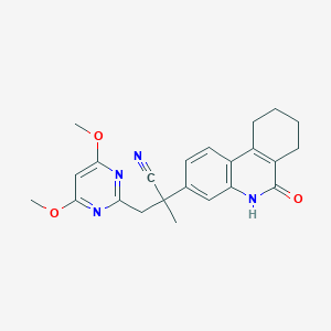 3-(4,6-dimethoxypyrimidin-2-yl)-2-methyl-2-(6-oxo-7,8,9,10-tetrahydro-5H-phenanthridin-3-yl)propanenitrile