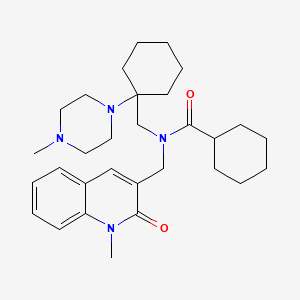 N-((1-methyl-2-oxo-1,2-dihydroquinolin-3-yl)methyl)-N-((1-(4-methylpiperazin-1-yl)cyclohexyl)methyl)cyclohexanecarboxamide