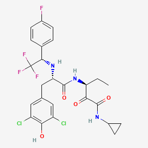 (3S)-N-cyclopropyl-3-[[(2S)-3-(3,5-dichloro-4-hydroxyphenyl)-2-[[(1S)-2,2,2-trifluoro-1-(4-fluorophenyl)ethyl]amino]propanoyl]amino]-2-oxopentanamide