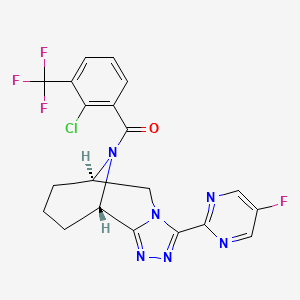 [2-chloro-3-(trifluoromethyl)phenyl]-[(1S,8R)-5-(5-fluoropyrimidin-2-yl)-3,4,6,12-tetrazatricyclo[6.3.1.02,6]dodeca-2,4-dien-12-yl]methanone