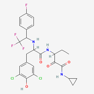 N-cyclopropyl-3-[[3-(3,5-dichloro-4-hydroxyphenyl)-2-[[2,2,2-trifluoro-1-(4-fluorophenyl)ethyl]amino]propanoyl]amino]-2-oxopentanamide