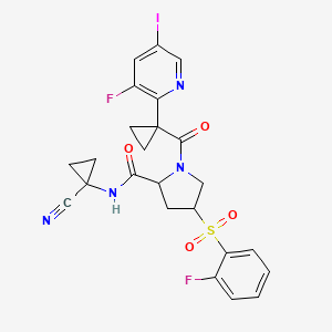 N-(1-cyanocyclopropyl)-1-[1-(3-fluoro-5-iodopyridin-2-yl)cyclopropanecarbonyl]-4-(2-fluorophenyl)sulfonylpyrrolidine-2-carboxamide