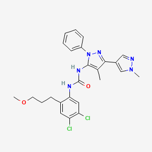 1-[4,5-Dichloro-2-(3-methoxypropyl)phenyl]-3-[4-methyl-5-(1-methylpyrazol-4-yl)-2-phenylpyrazol-3-yl]urea