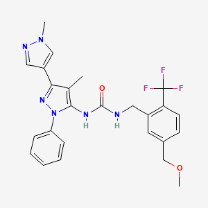 1-(1',4-dimethyl-1-phenyl-1H,1'H-[3,4'-bipyrazol]-5-yl)-3-(5-(methoxymethyl)-2-(trifluoromethyl)benzyl)urea