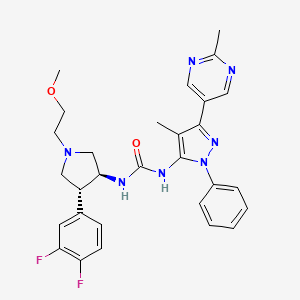 1-[(3S,4R)-4-(3,4-difluorophenyl)-1-(2-methoxyethyl)pyrrolidin-3-yl]-3-[4-methyl-5-(2-methylpyrimidin-5-yl)-2-phenylpyrazol-3-yl]urea