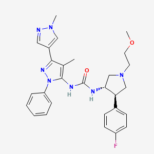 1-[(3S,4R)-4-(4-fluorophenyl)-1-(2-methoxyethyl)pyrrolidin-3-yl]-3-[4-methyl-5-(1-methylpyrazol-4-yl)-2-phenylpyrazol-3-yl]urea