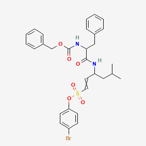 (4-Bromophenyl) 5-methyl-3-[[3-phenyl-2-(phenylmethoxycarbonylamino)propanoyl]amino]hex-1-ene-1-sulfonate