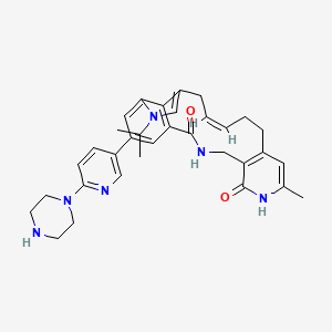 (13E)-8-methyl-21-(6-piperazin-1-ylpyridin-3-yl)-18-propan-2-yl-3,7,18-triazatetracyclo[14.6.1.05,10.019,23]tricosa-1(23),5(10),8,13,16,19,21-heptaene-2,6-dione