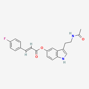 molecular formula C21H19FN2O3 B10835204 [3-(2-acetamidoethyl)-1H-indol-5-yl] (E)-3-(4-fluorophenyl)prop-2-enoate 