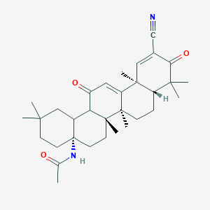 molecular formula C32H44N2O3 B10835224 N-[(4aS,6aR,6bS,8aR,12aS)-11-cyano-2,2,6a,6b,9,9,12a-heptamethyl-10,14-dioxo-1,3,4,5,6,7,8,8a,14a,14b-decahydropicen-4a-yl]acetamide 