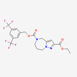 5-(3,5-bis(trifluoromethyl)benzyl) 2-ethyl 7,8-dihydro-4H-pyrazolo[1,5-a][1,4]diazepine-2,5(6H)-dicarboxylate