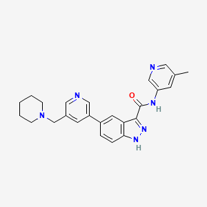 N-(5-methylpyridin-3-yl)-5-[5-(piperidin-1-ylmethyl)pyridin-3-yl]-1H-indazole-3-carboxamide