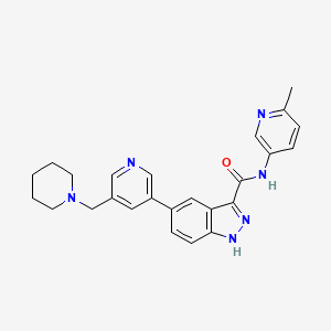 N-(6-methylpyridin-3-yl)-5-[5-(piperidin-1-ylmethyl)pyridin-3-yl]-1H-indazole-3-carboxamide