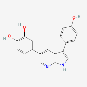 4-[3-(4-hydroxyphenyl)-1H-pyrrolo[2,3-b]pyridin-5-yl]benzene-1,2-diol