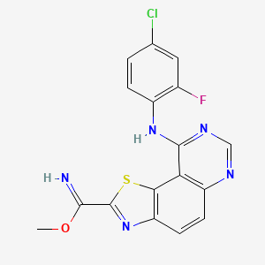 Methyl 9-(4-chloro-2-fluoroanilino)-[1,3]thiazolo[5,4-f]quinazoline-2-carboximidate